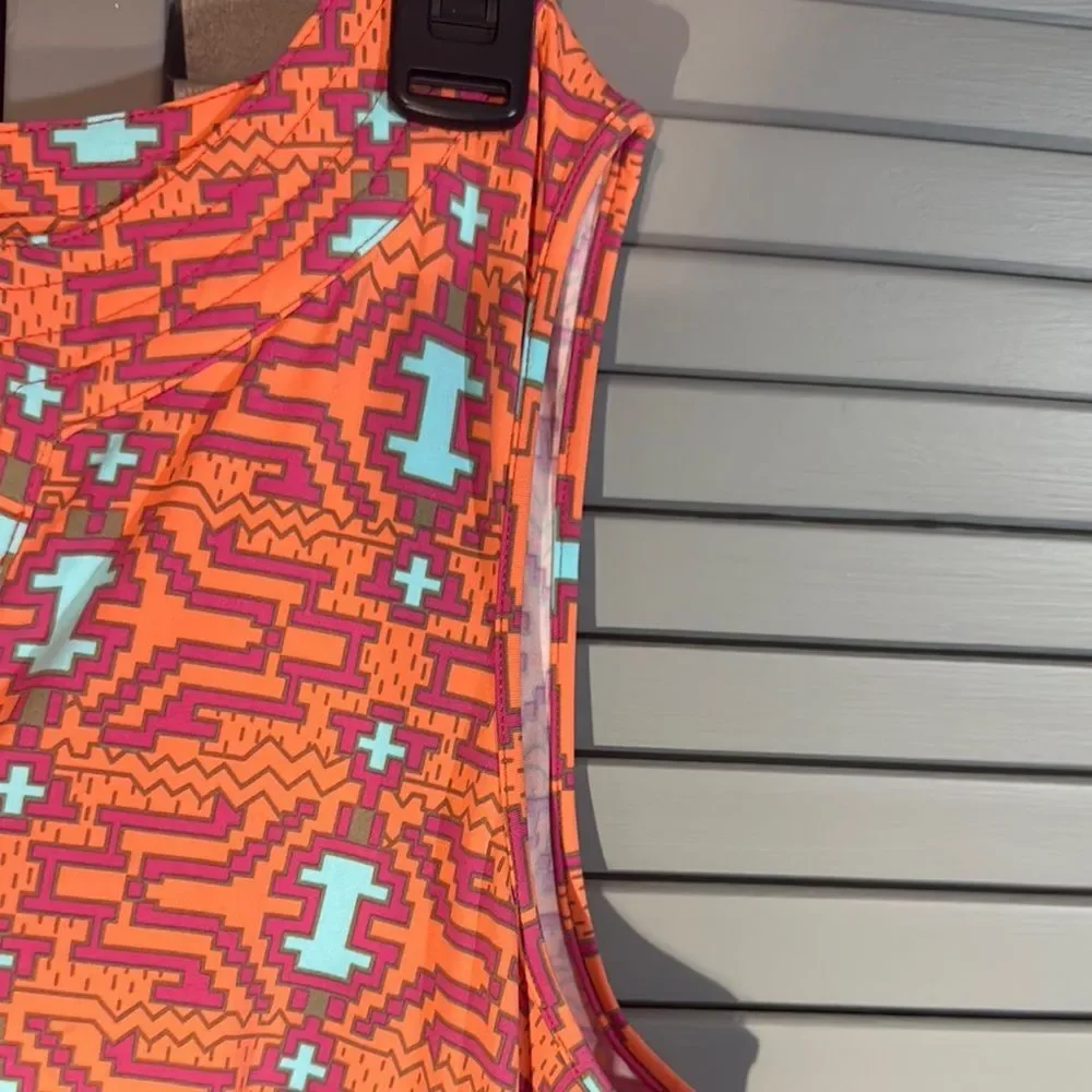 Coral V-Neck Sleeveless Wrap Maxi Dress by (Ellie Kai) size M - Picture 10 of 15